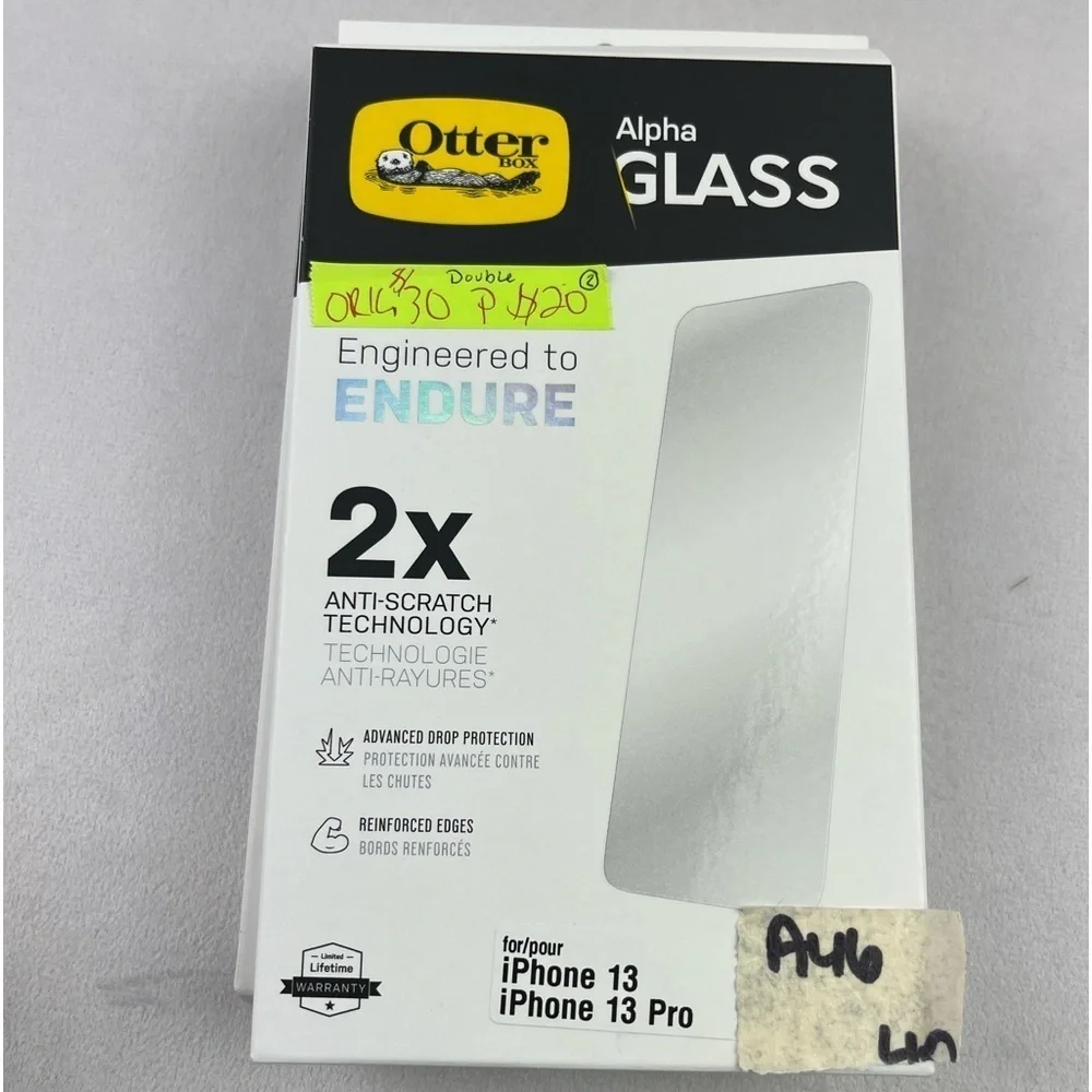 NIB OtterBox Alpha glass screen protector Iphone 13, Iphone 13pro